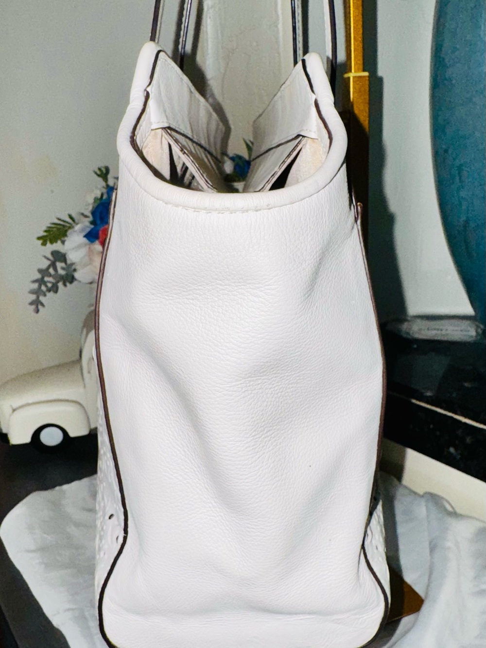 COACH Taylor Eyelet Chalk Leather Tote Satchel 2014 - #27391 - GUC - Picture 15 of 16